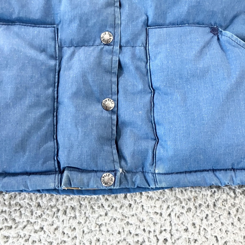 Vintage The North Face Sierra Down Vest Mens Large Blue Snap Front Made‎ USA 70s - Picture 4 of 7